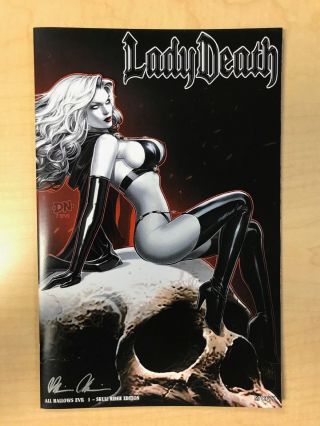 Lady Death All Hallows Evil 1 Skull Rider Variant Cover By David Nakayama /77