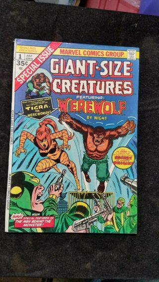 1974 Bronze Age Marvel Giant - Size Creatures Werewolf By Night Comic Book No.  1