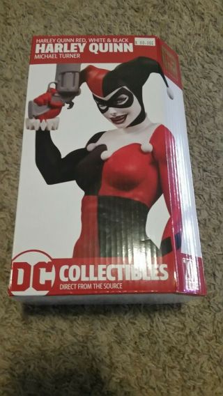 Harley Quinn Red White & Black Numbered Limited Edition 7 " Statue Michael Turner