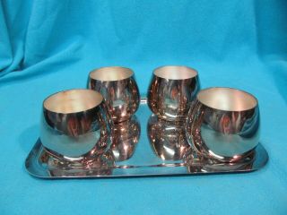 Oneida Wm A Rogers Silverplate Tray & 4 Cups
