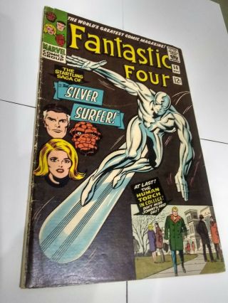 Fantastic Four 50 (1966) Early S.  Surfer Battles Galactus Fine - Minus Grade