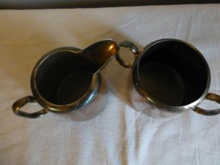 Vintage EPNS silver plated Sheffield England Milk and cream pot jug 2