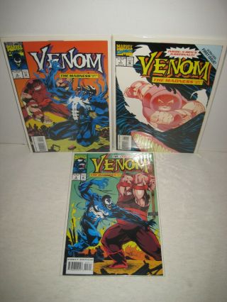 Venom The Madness 1 - 3 Marvel Comic Complete Set 1993 Nm Juggernaut