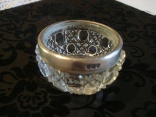 Antique London 1904:glittering Cut Glass & Sterling Silver Trinket Pot