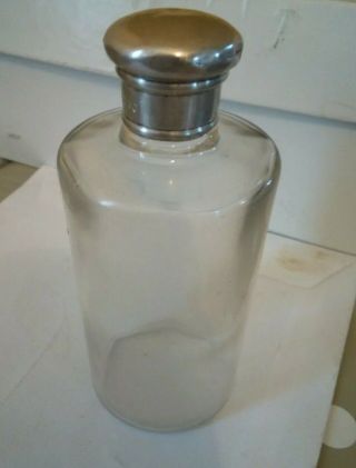 Antique Silver Topped Perfume Bottle 1904 For Yardley England 4.  1/2 "