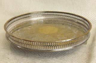 Vintage Silver On Brass Viners Of Sheffield Silver Plated Gallery Tray Chased