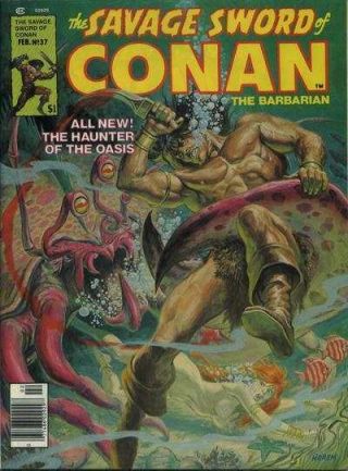 Savage Sword Of Conan (1974 Series) 37 In Vf, .  Marvel Comics [ 8j]