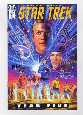 Star Trek: Year Five 1 Signed By All Series Writers W/ Idw Publishing 2019