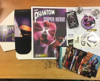 The Phantom Lee Falk Movie Tie - In Items Placemat Buttons Tattoos Cards Box