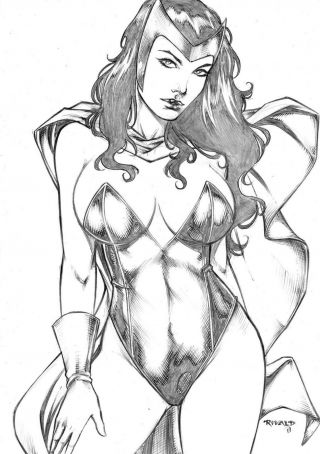 Scarlet Witch (09 " X12 ") By Rivald - Ed Benes Studio