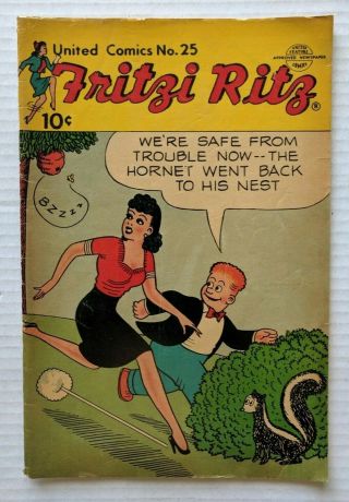 Fritzi Ritz No.  25 United Comics Golden Age Comic Book 1952 Early Peanuts Schulz