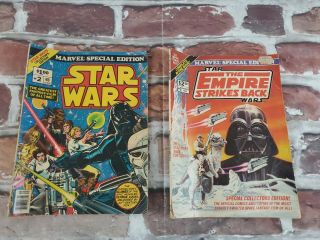 Star Wars 2 Vintage Marvel Special Edition Treasury Comics Book Big Size 1977 - 80