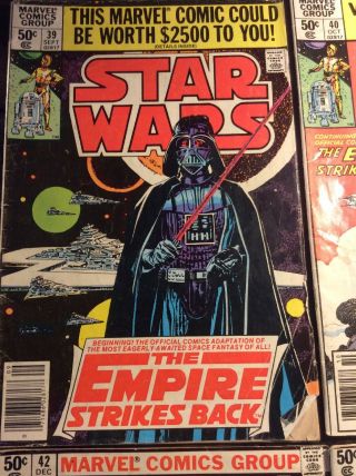 Star Wars 39,  40,  41,  42,  43 & 44,  Marvel Comics Empire Strikes Back Storyline