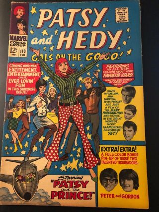 Patsy And Hedy Comic 110 (marvel,  1967) Girls On The Gogo,  Nm
