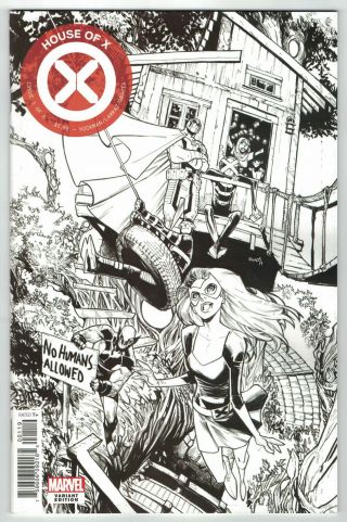 House Of X 1 Humberto Ramos Party B&w Sketch Variant Marvel 2019