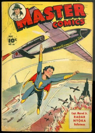 Master Comics 56,  1944,  Captain Marvel Jr. ,  Wwii,  Fawcett,  Golden Age,  7.  5 - 8.  5