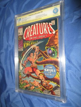 Creatures On The Loose 10 Cbcs 7.  0 Ss Signed Bernie Wrightson Cgc/1st King Kull