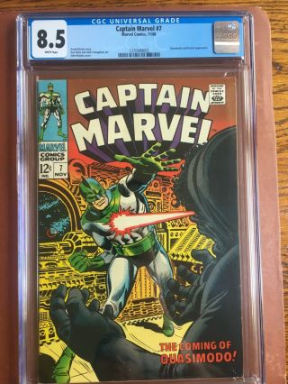 Captain Marvel 7 Cgc 8.  5 White Marvel Silver Key Stan Lee Sweet Owner