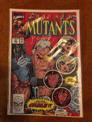 The Mutants 87 1st Appearance Of Cable Autographed By Rob Leifeld