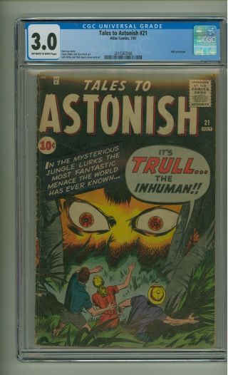Tales To Astonish 21 (cgc 3.  0) Ow/w Pgs; Hulk Prototype; Ditko; Kirby (c 23409)