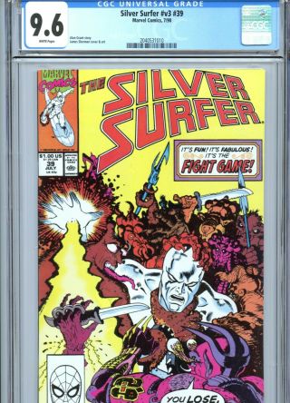 Silver Surfer V3 39 Cgc 9.  6 White Pages Marvel Comics 1990