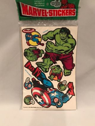 Vintage Marvel Sticker Set 1979 In Package Spider - Man,  Hulk,  Captain America