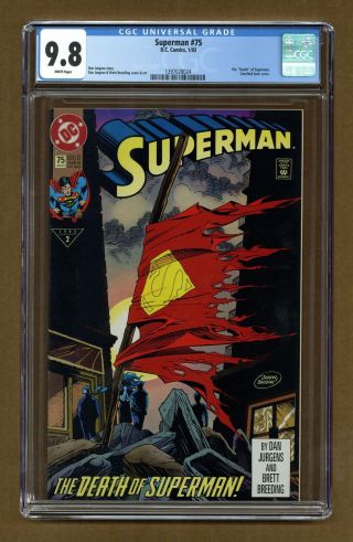 Superman (2nd Series) 75 1993 Direct Variant 1st Printing Cgc 9.  8 1397028024