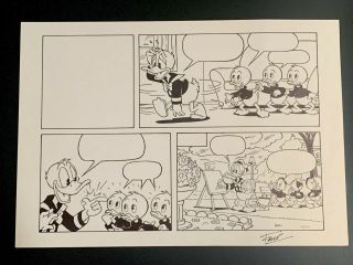 Donald Duck Art Newspaper Comic Strip Disney Uncle Scrooge Mcduck 1974
