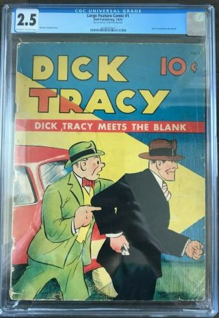 Large Feature Comic 1 Cgc 2.  5 Dick Tracy Meets The Blank (1939) Key Issue L@@k
