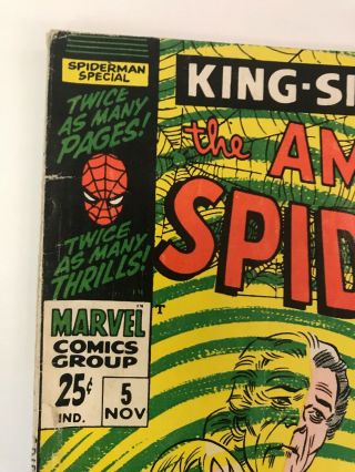 The Spider - Man Annual 5 Marvel Comics 1968 VG 2