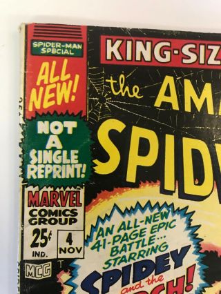 The Spider - Man Annual 4 Marvel Comics 1967 VG, 2