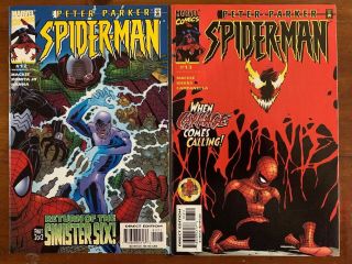 Peter Parker Spider - Man 12 & 13.  1st Print Carnage Marvel Vf/nm Romita Venom