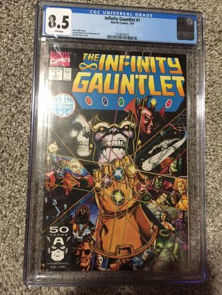 The Infinity Gauntlet 1 8.  5 Cgc White Pages 7/1991