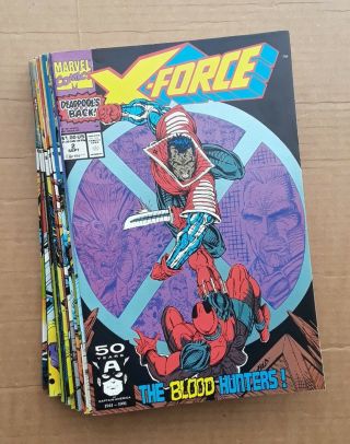 X - Force Complete Run 1 - 40 1st Issue Deadpool ' s 2nd App 1st Domino 1991 VF/NM 7