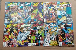 X - Force Complete Run 1 - 40 1st Issue Deadpool ' s 2nd App 1st Domino 1991 VF/NM 8