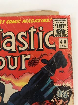 The Fantastic Four 46 Marvel Comics 1966 Jack Kirby GD 1st Black Bolt App. 3