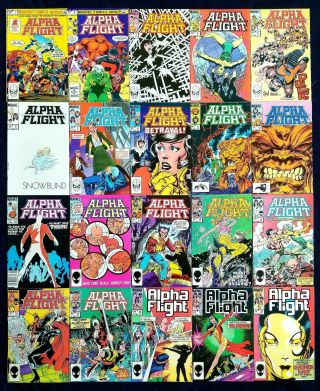 Alpha Flight Near Complete 1st Series 1 - 130 - Includes Annuals,  Marvel Age 2