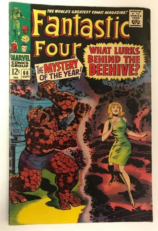The Fantastic Four 66 Marvel Comics 1967 Jack Kirby Vg/fn