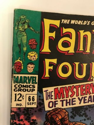 The Fantastic Four 66 Marvel Comics 1967 Jack Kirby VG/FN 2
