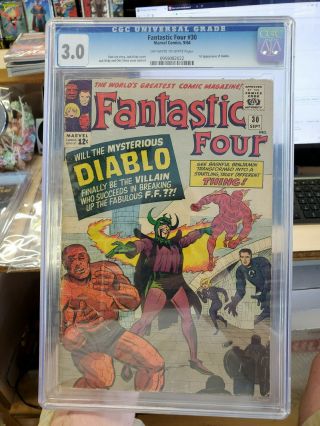 Fantastic Four 30 (vol.  1) - Cgc Grade 3.  0 - First Appearance Of Diablo