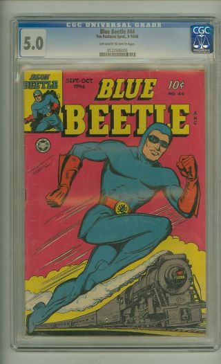 Blue Beetle 44 (cgc 5.  0) Ow/w Pages; Golden Age; Fox Feature; 1946 (c 23903)
