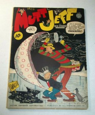 Mutt & Jeff 4 By Bud Fisher Golden Age All - American Comics - Rare