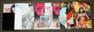Dynamite Bettie Page Unbound 1 - Nine Cover Set Incl Blank & Black Bag Variants