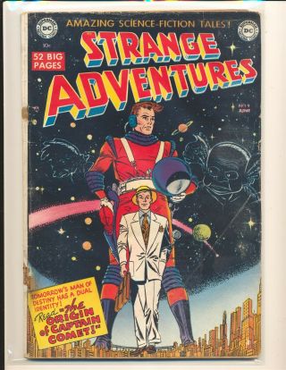 Strange Adventures 9 - 1st Captain Comet Fair Cond.  Staples Removed