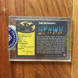 Diamond Comics Wizard Todd McFarlane Platinum Spawn Card 1992 A1 2