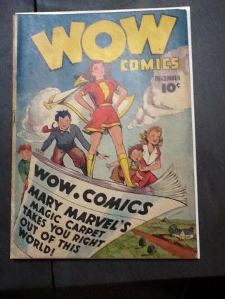 Wow Comics 20 1943 Fawcett Golden Age Mary Marvel Shazam Mr.  Scarlet