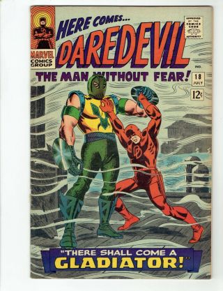 Daredevil 18 (jul 1966) Key 1st App.  & Origin Gladiator No Reserve/