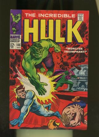 Incredible Hulk 108 Vf 7.  5 1 Book Marvel,  