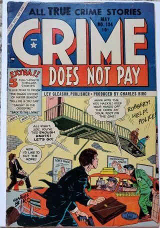 Crime Does Not Pay 134 Vg,  4.  5 Lev Gleason 5/1954