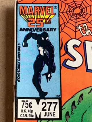 Marvel Comics 25th Anniversar,  The Spider - Man,  Vol.  1,  No.  277,  June 1986 2